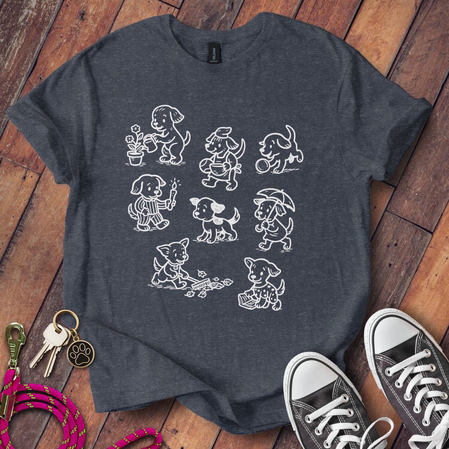 Cute Cartoon Puppies Graphic Print T-Shirt product type