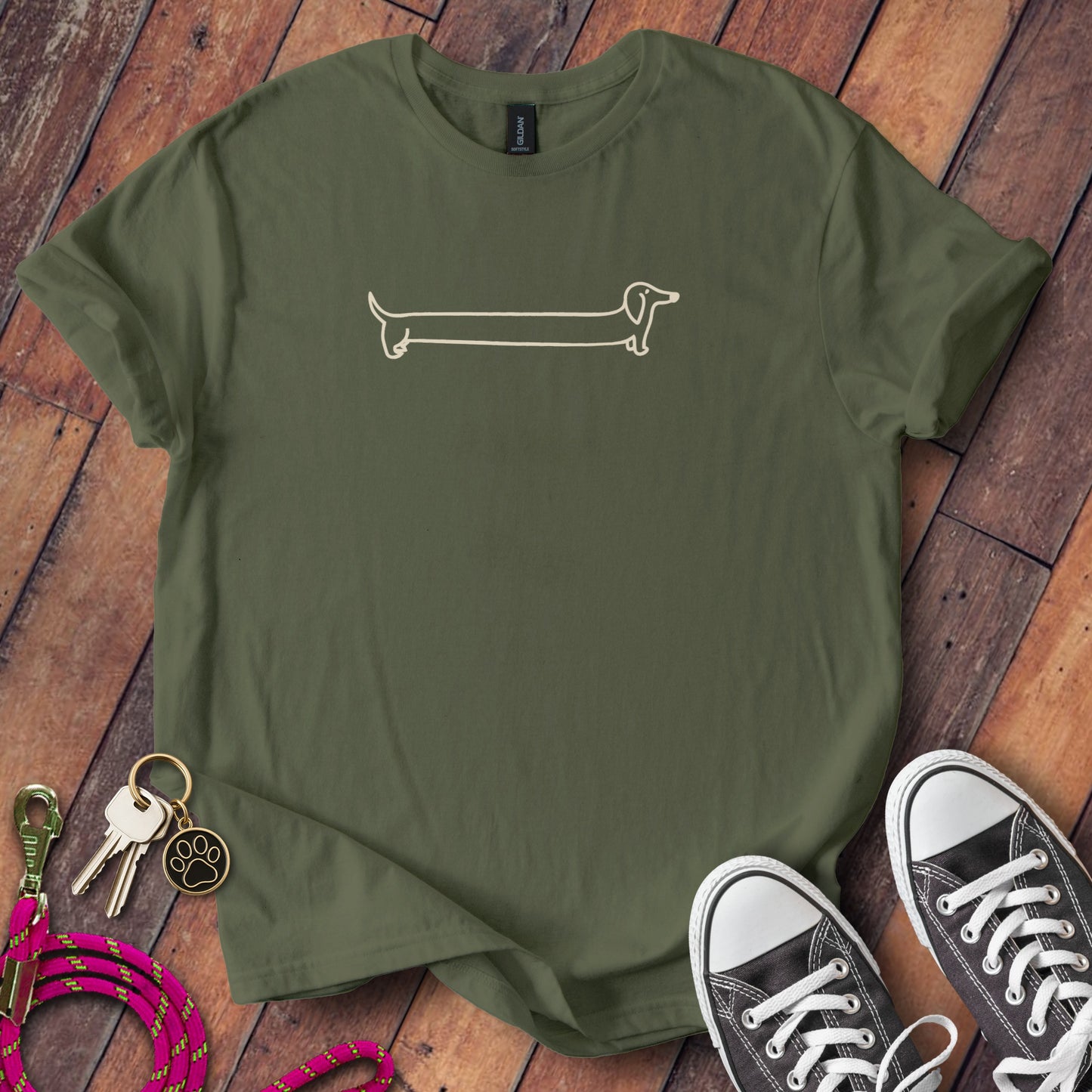 Dachshund Minimalist Design T-Shirt