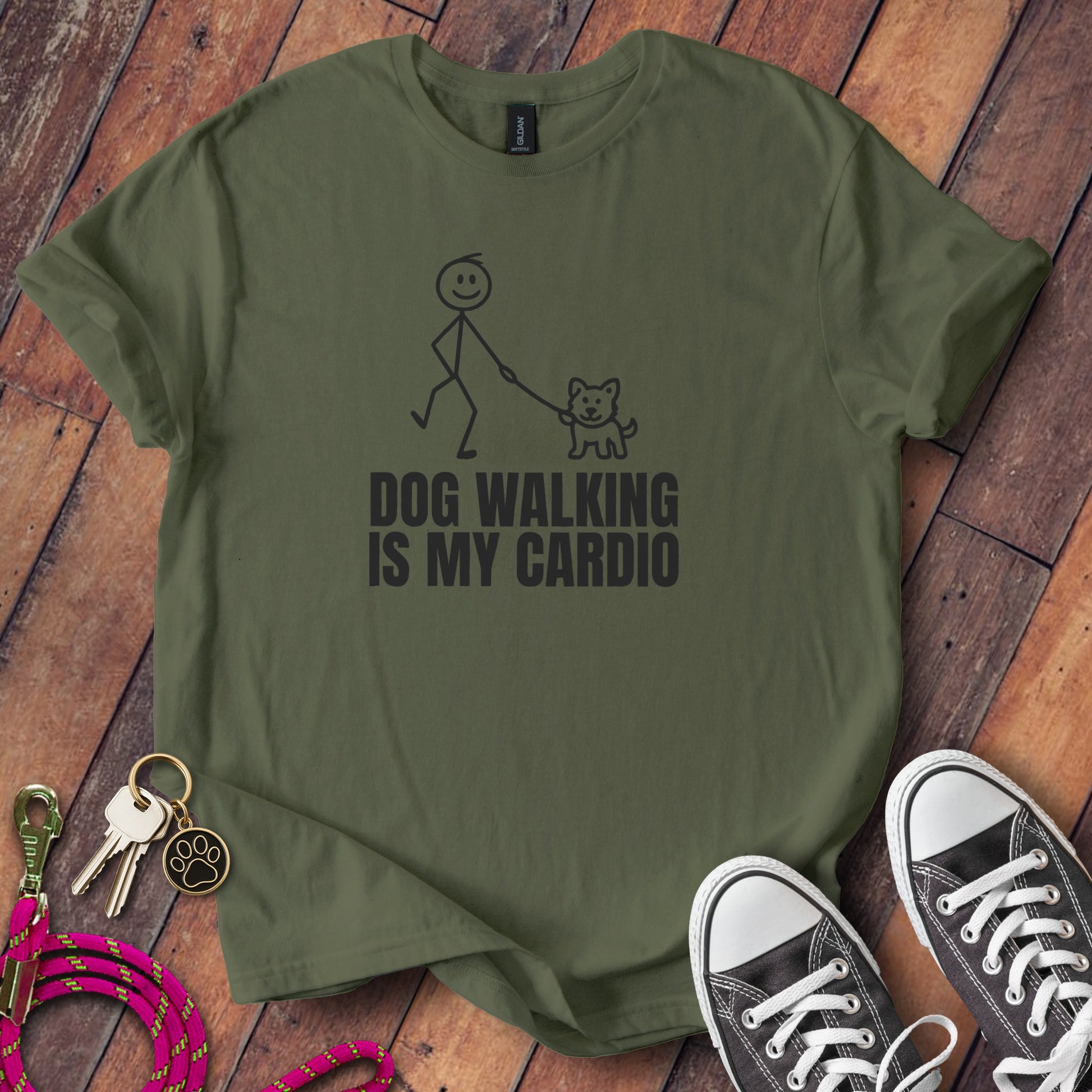 Dog Walking is My Cardio Graphic Tee product type