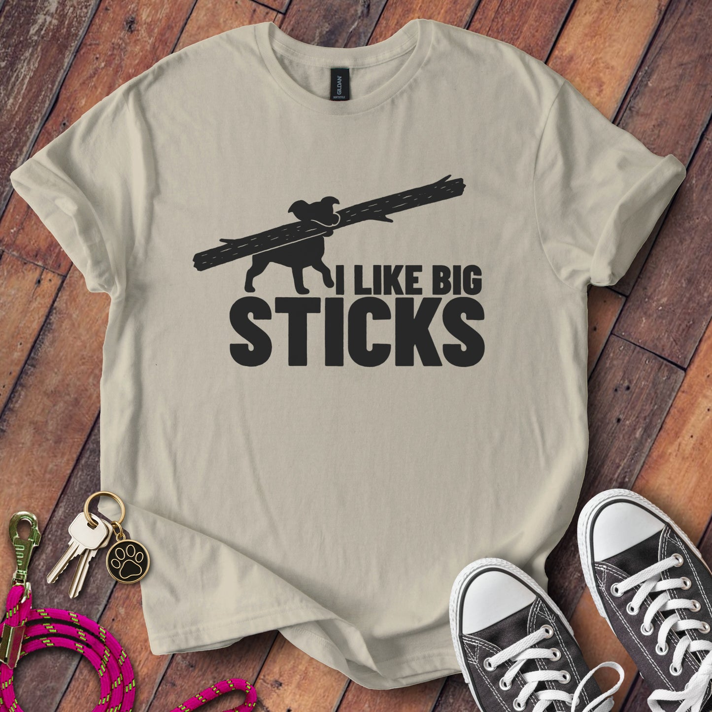 I Like Big Sticks Dog Owner Humor T-shirt product type
