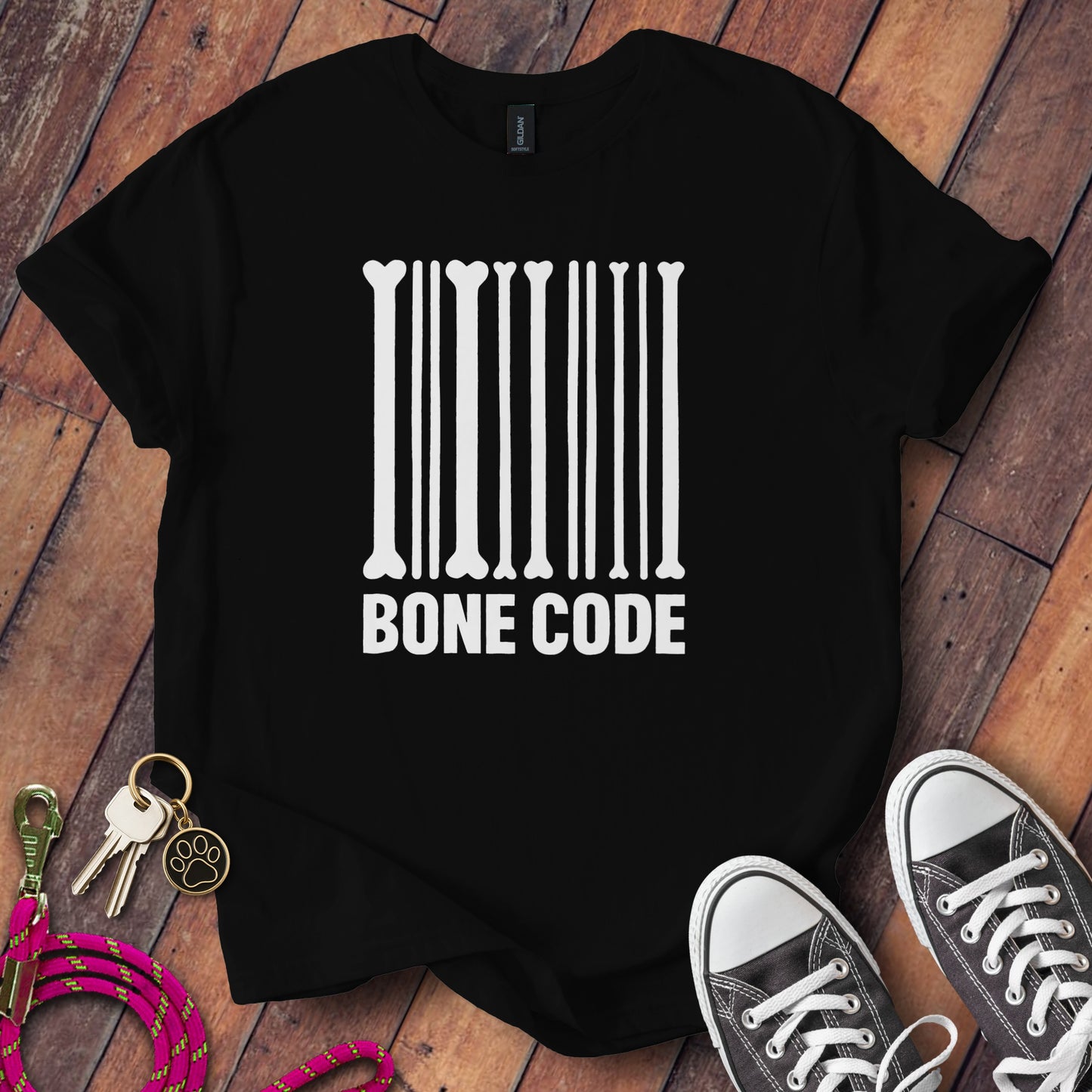 Bone Code Barcode Design Short Sleeve T-Shirt product