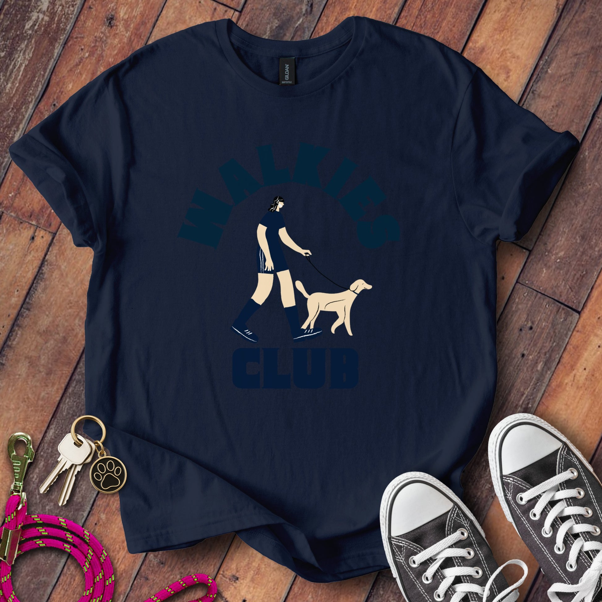 Walkies Club Graphic Tee Walking The Dog Shirt product