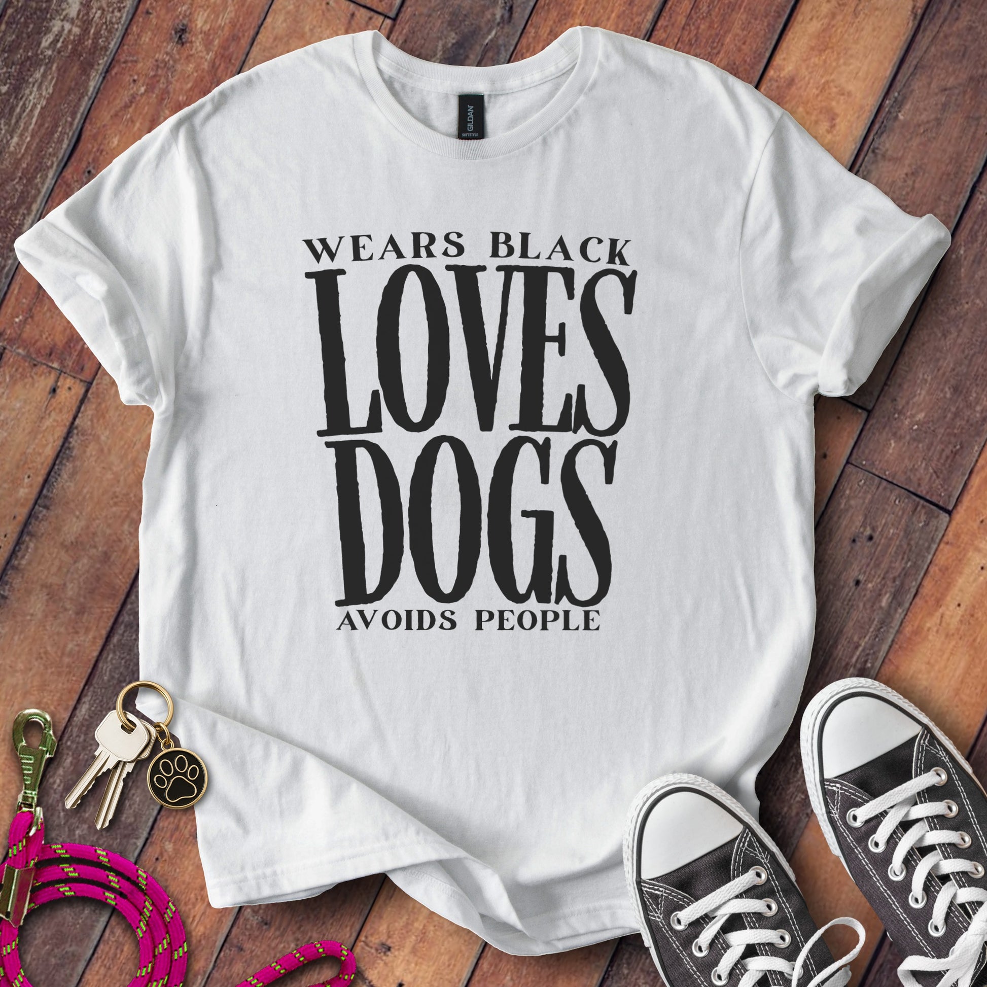 Wears Black Loves Dogs Avoids People T-shirt product