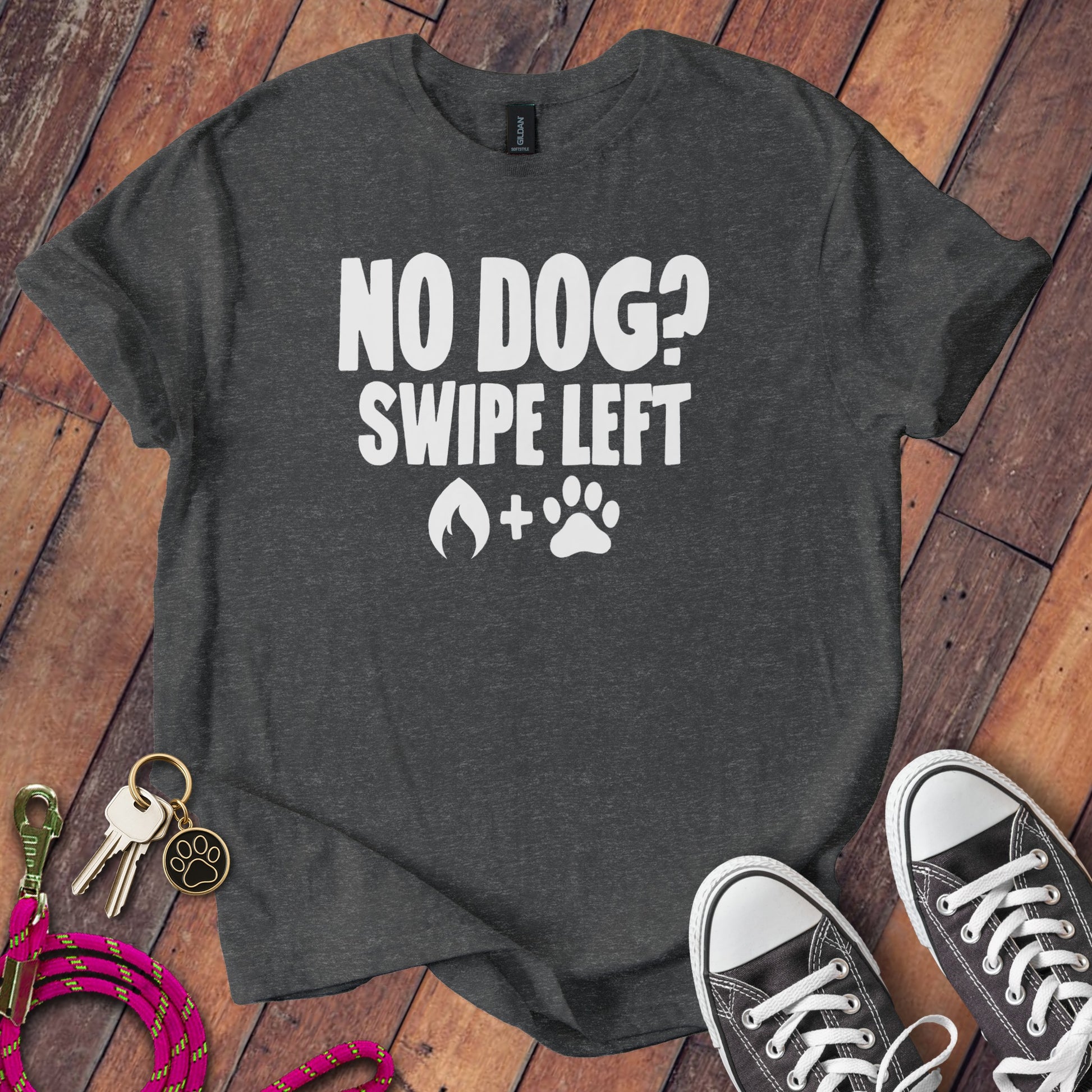 No Dog Swipe Left Graphic Design T-Shirt product type