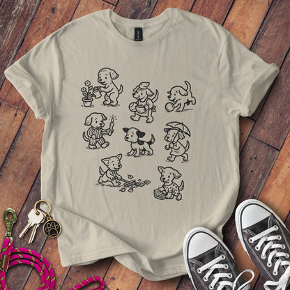 Cute Dogs in Various Activities Graphic T-shirt product