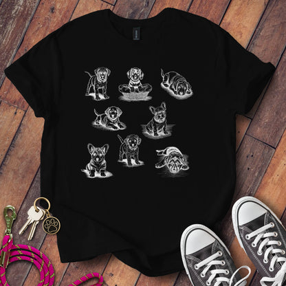 Cute Sketch Style Dog Breeds Graphic Print Shirt product
