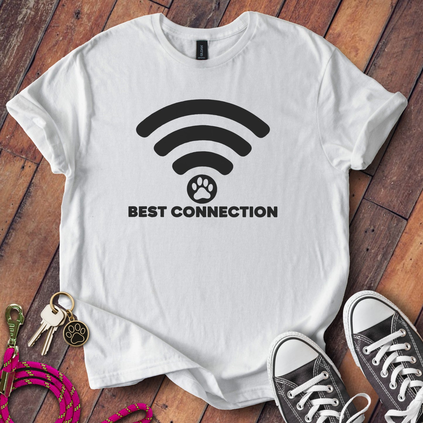 Best Connection WiFi Dog Lover Graphic T-Shirt product type