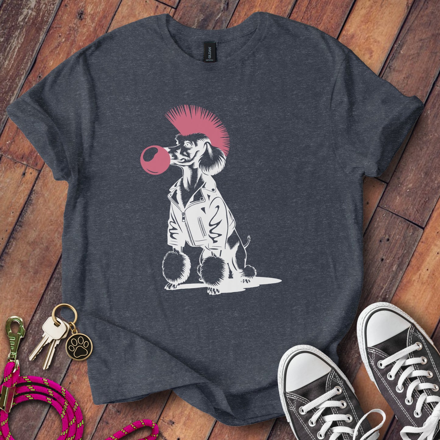 Punk Style Dog Graphic Tee Casual Wear product type