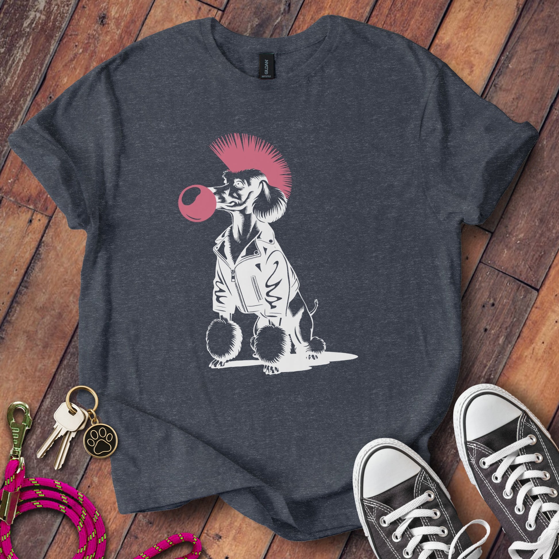 Punk Style Dog Graphic Tee Casual Wear product type