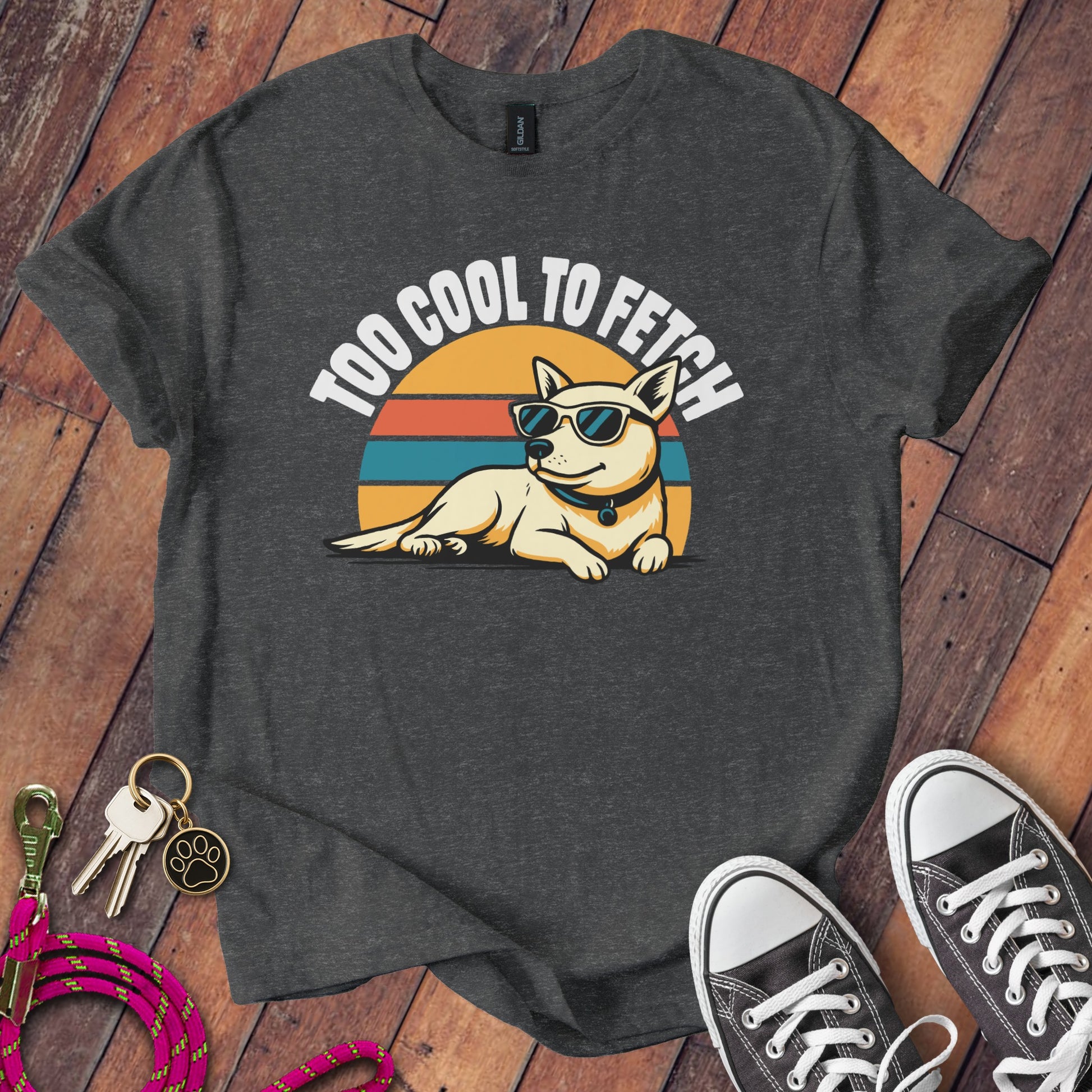Too Cool to Fetch Dog Graphic Tee Shirt product