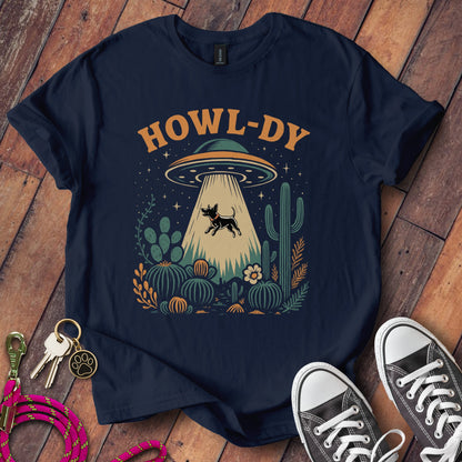 Howl-Dy UFO Alien Dog Desert Scene Graphic T-Shirt product type