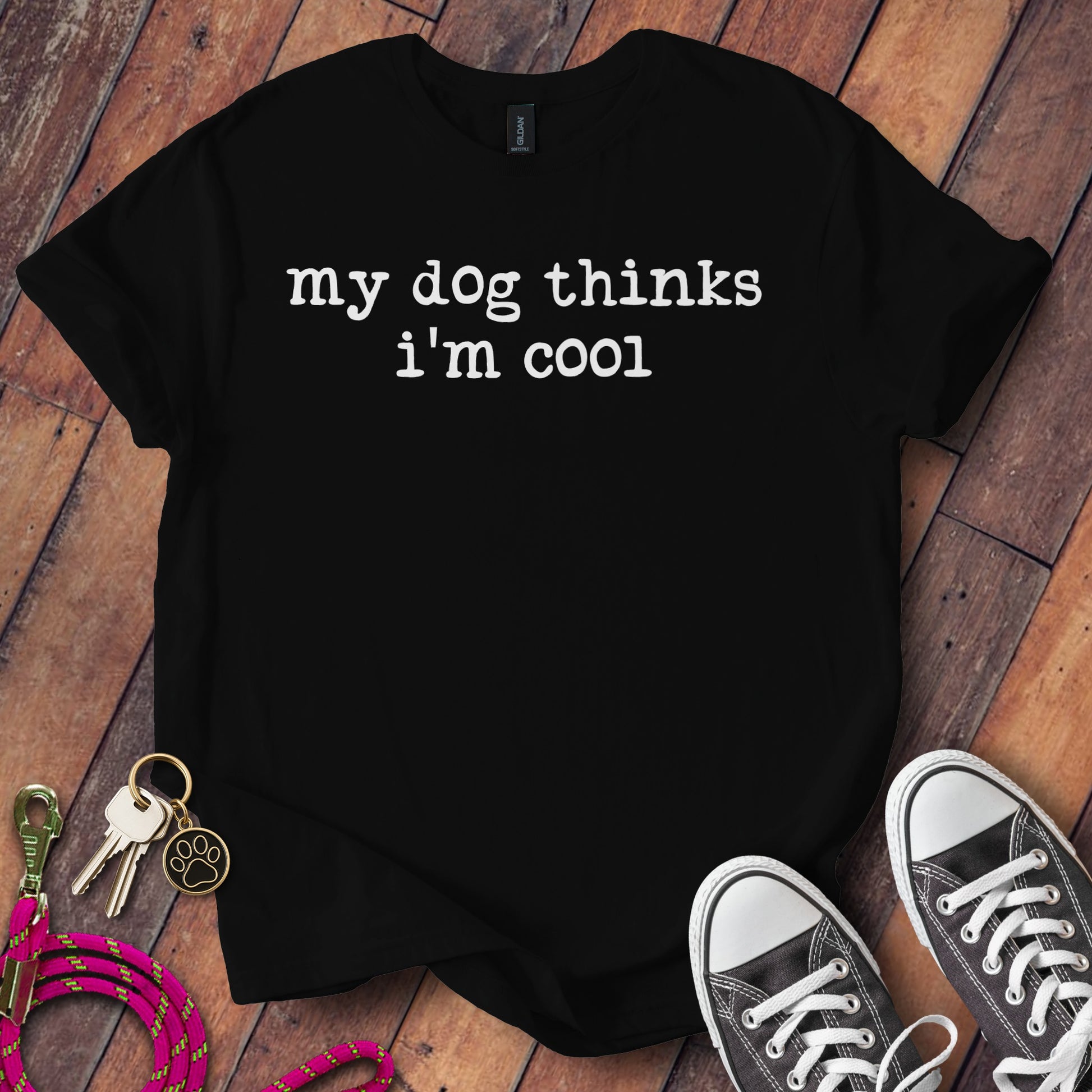 My Dog Thinks I'm Cool Graphic T-shirt product type