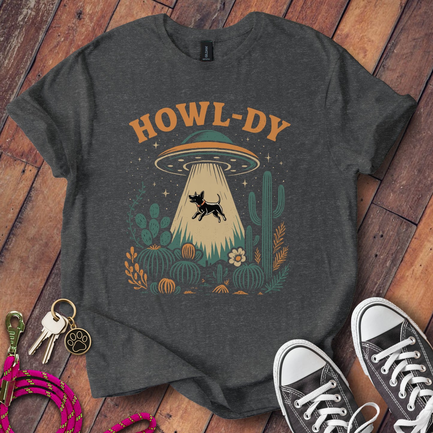 UFO Beaming Up Dog Howl-dy Funny Saying T-shirt product