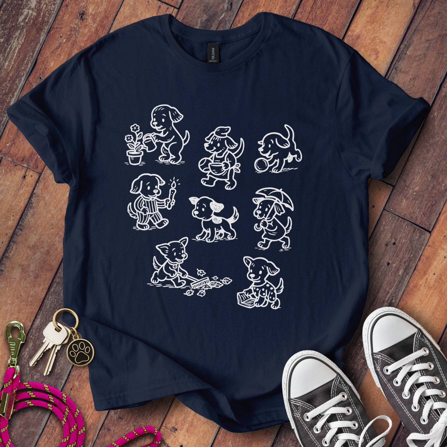 Cute Cartoon Dogs Design Printed T-shirt Product