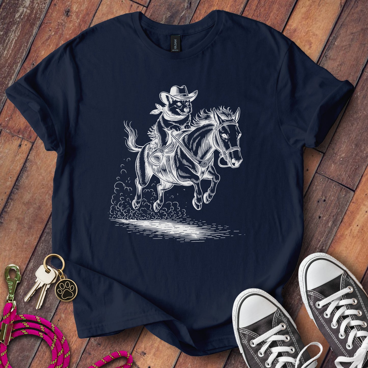 Cowboy Riding Horse Graphic Printed T-shirt product