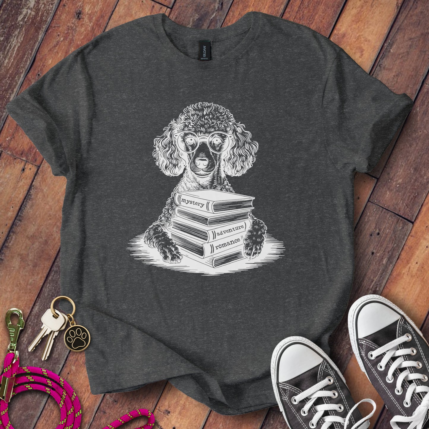 Cute Dog Reading Books Graphic T-shirt product