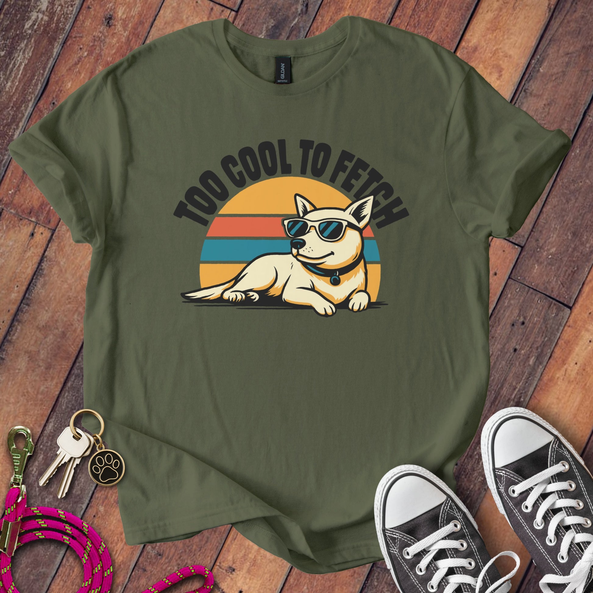Too Cool To Fetch Sunglasses Dog Graphic T-Shirt product