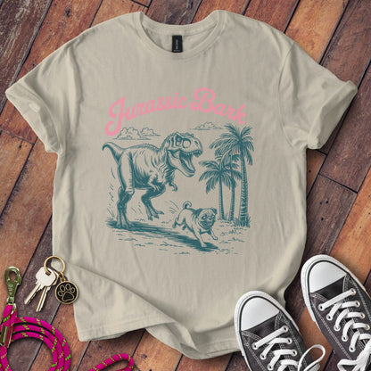 Jurassic Bark Dinosaur and Dog Graphic Shirt product