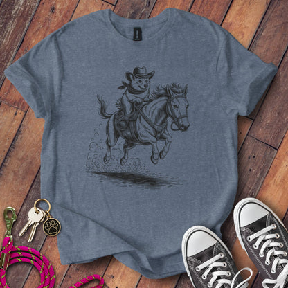 Cowboy Dog Riding Horse Graphic T-Shirt product
