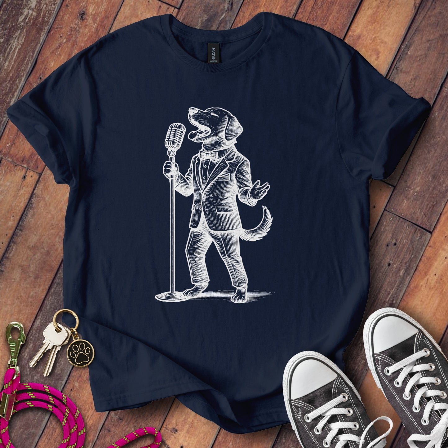 Singing Dog T-Shirt Design for Casual Wear product
