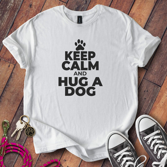Keep Calm and Hug a Dog Printed Graphic T-Shirt product