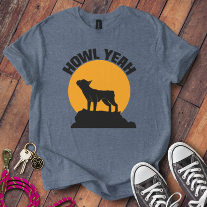 Howl Yeah Wolf Themed Graphic T-Shirt product type