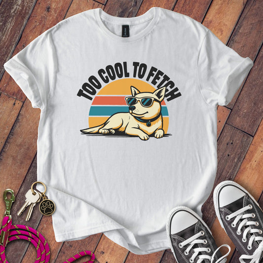 Too Cool to Fetch Dog in Sunglasses T-Shirt product type