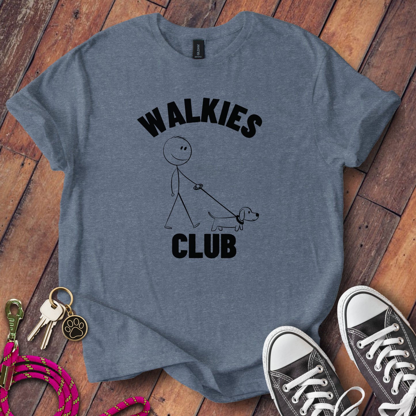 Walkies Club Graphic T-Shirt Fun Canine Print product type