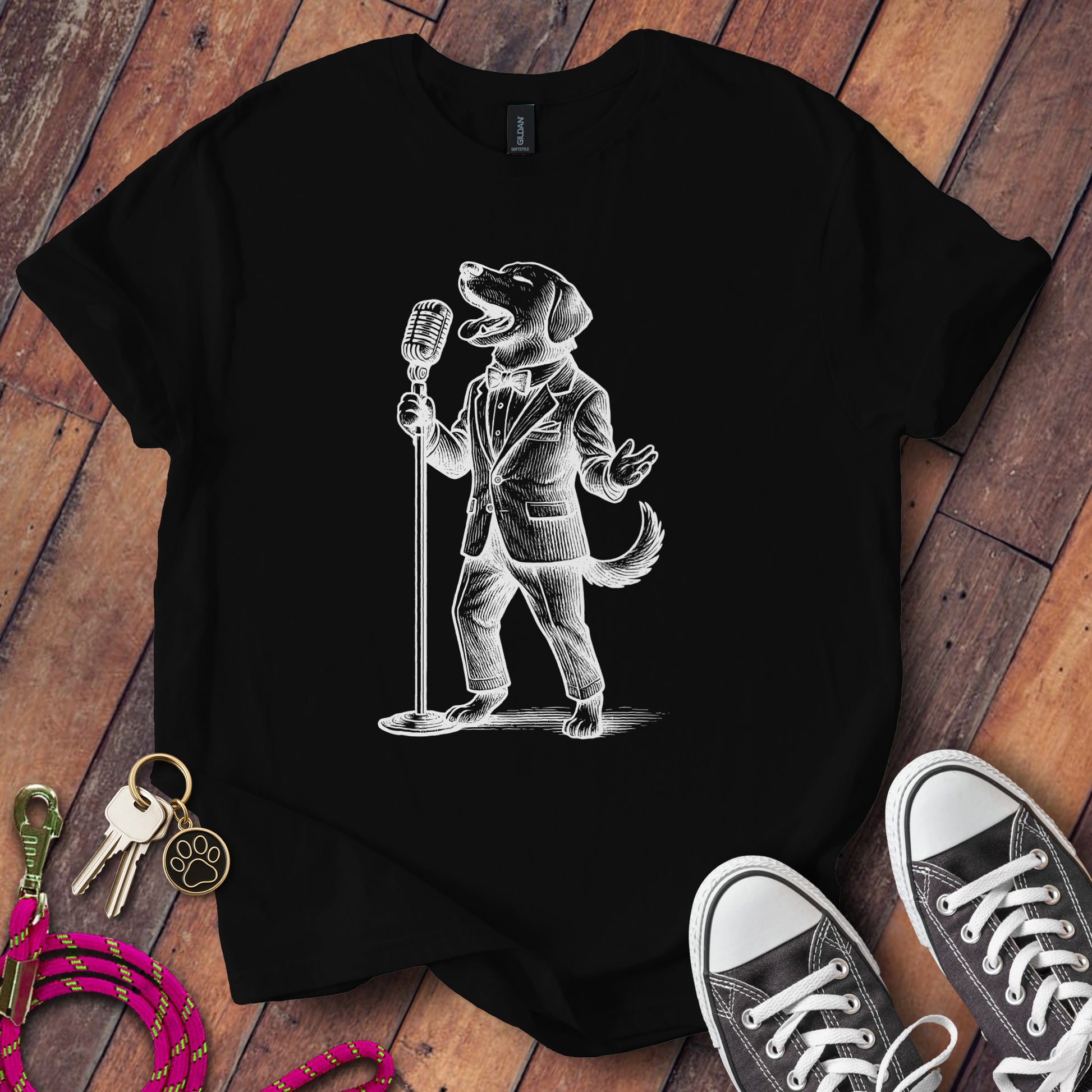Singing Dog in Suit Graphic Tee Shirt product type