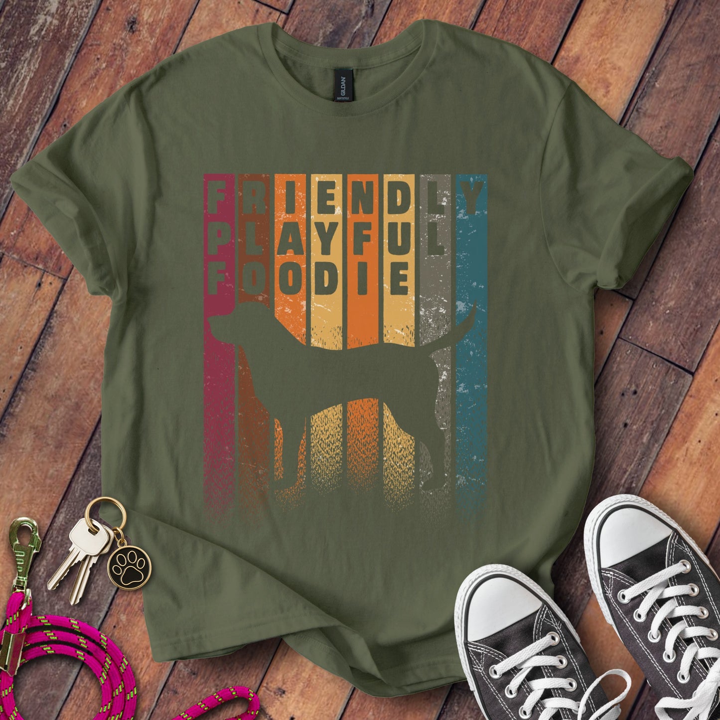 Friendly Playful Foodie Full Dog Graphic T-Shirt product type