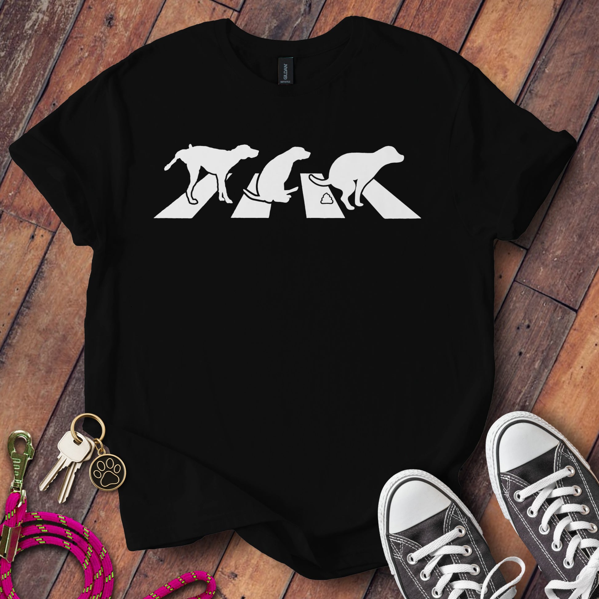 Funny Walking Dogs Paw Print Design Shirt product