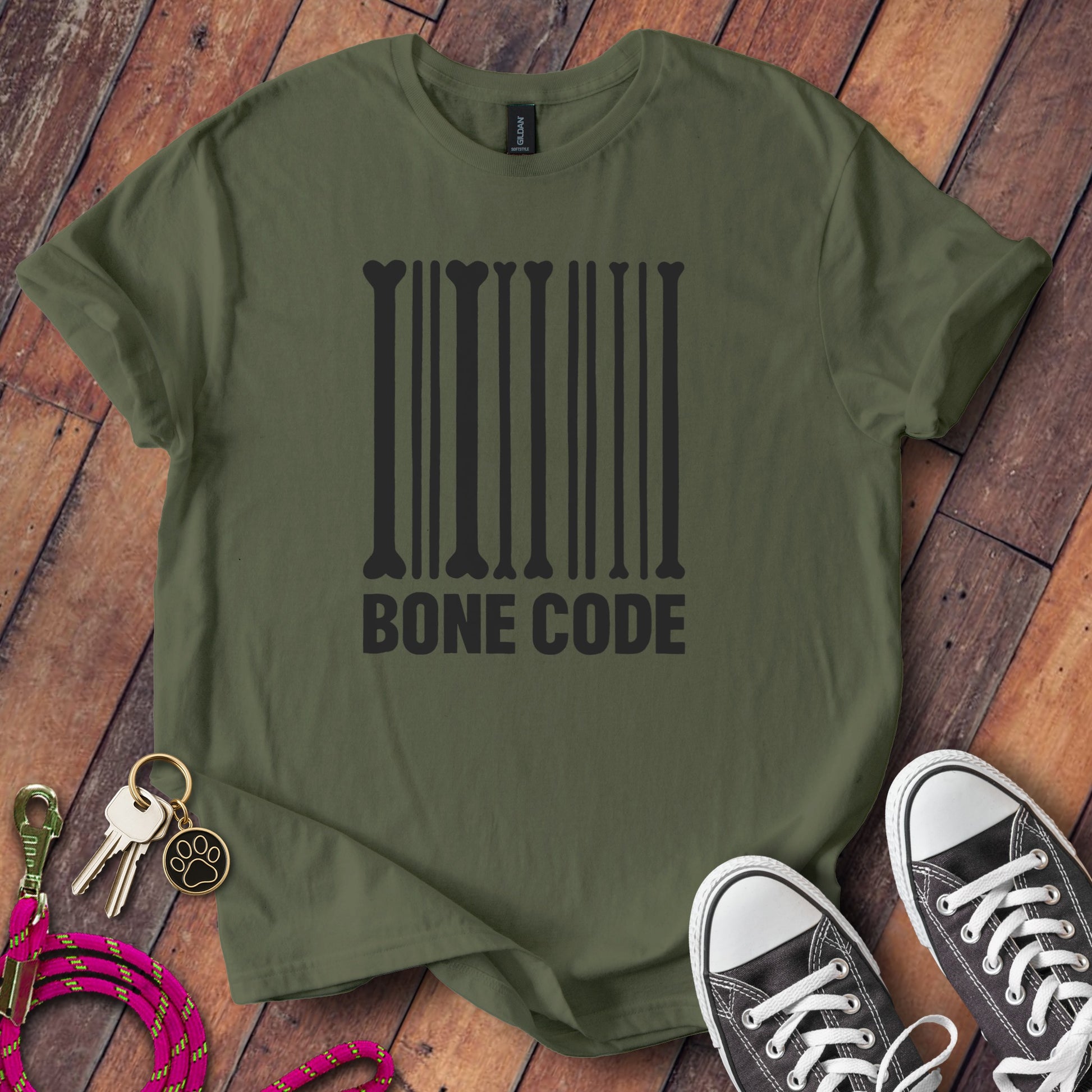 Bone Code Graphic T-Shirt Casual Unisex Clothing product type