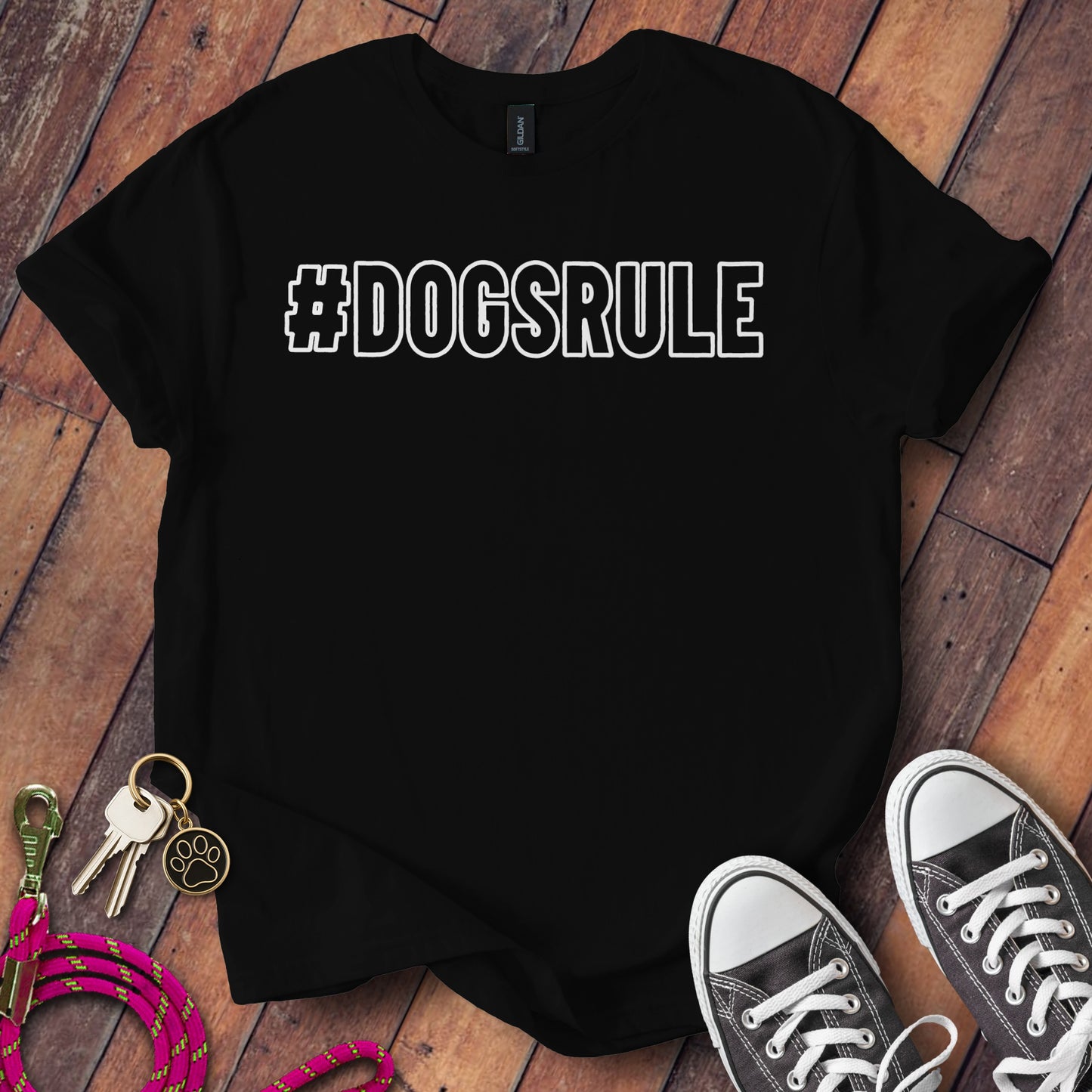 Stylish Trendy #DOGSRULE Printed Tee Shirt product
