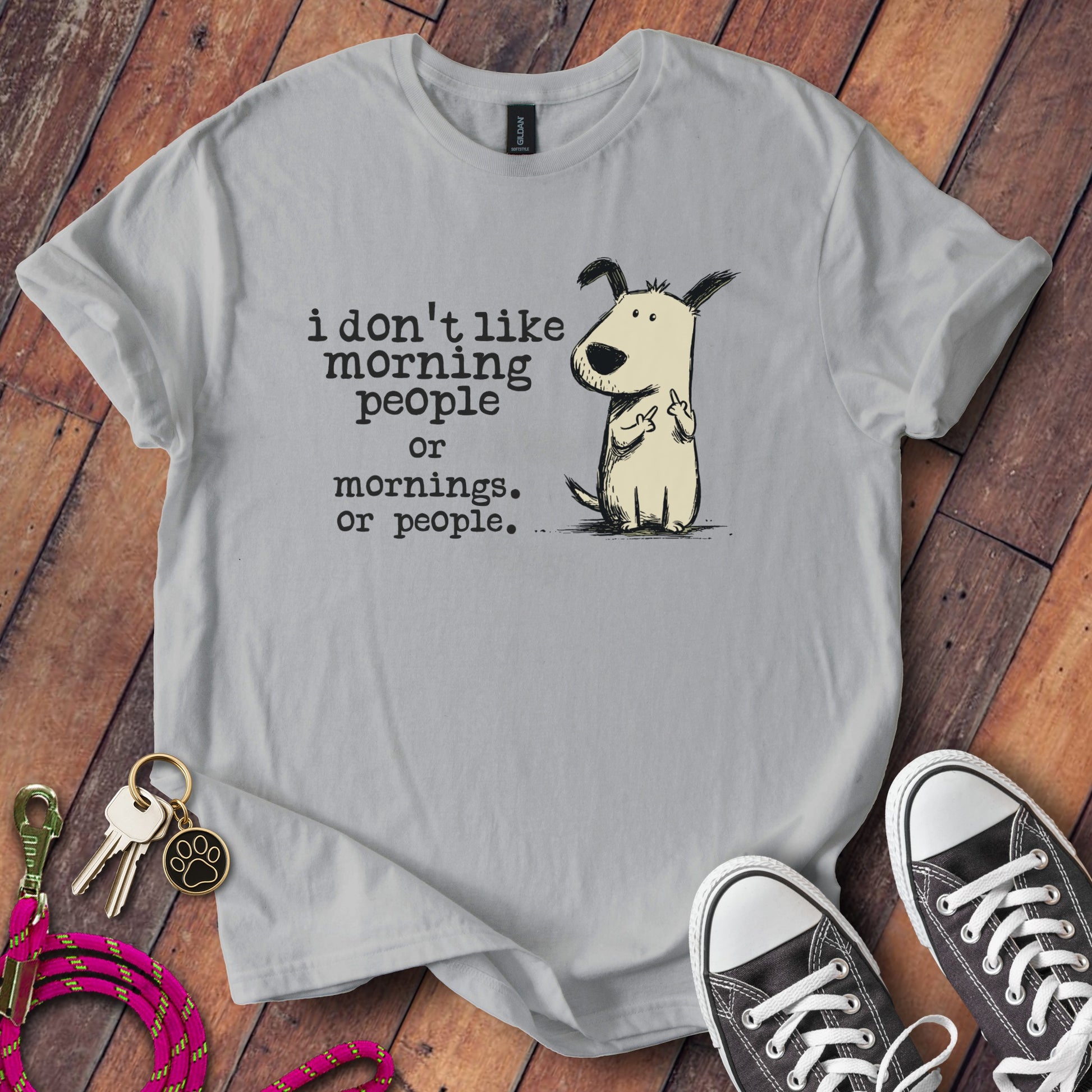 I Don't Like Morning People Funny Graphic T-Shirt product type