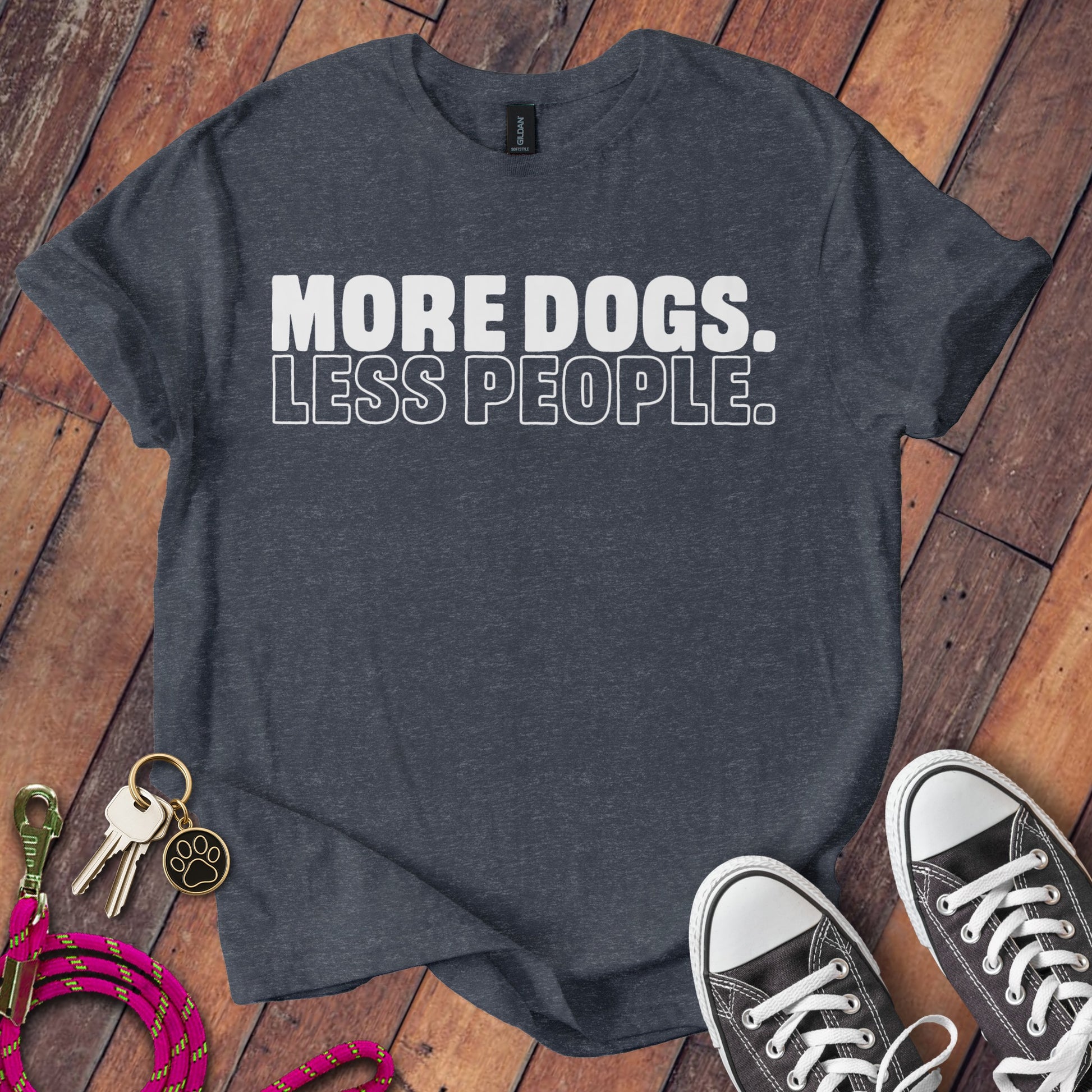 More Dogs Less People Graphic T-shirt product type