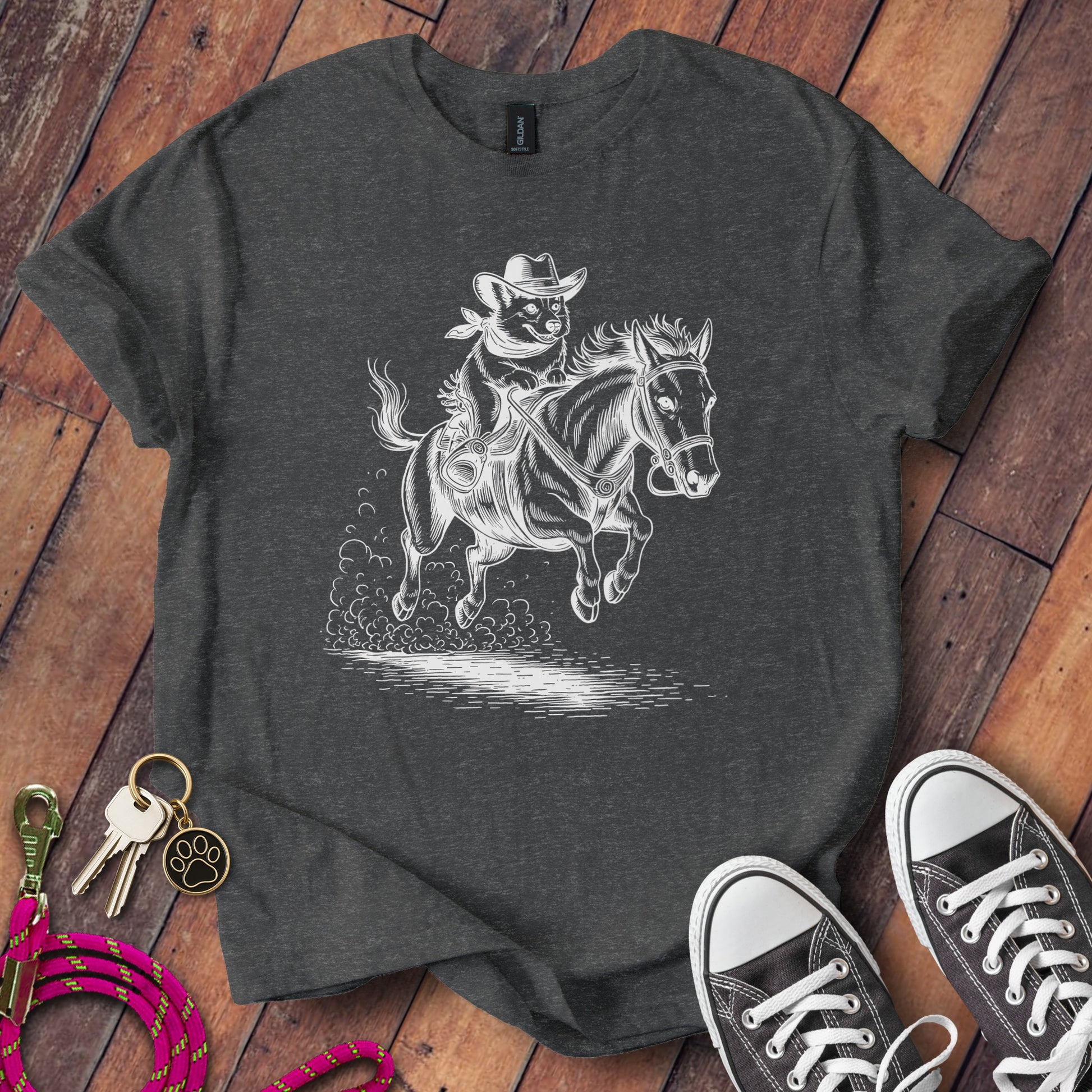 Cartoon Cowboy Riding Horse Graphic Tee product type