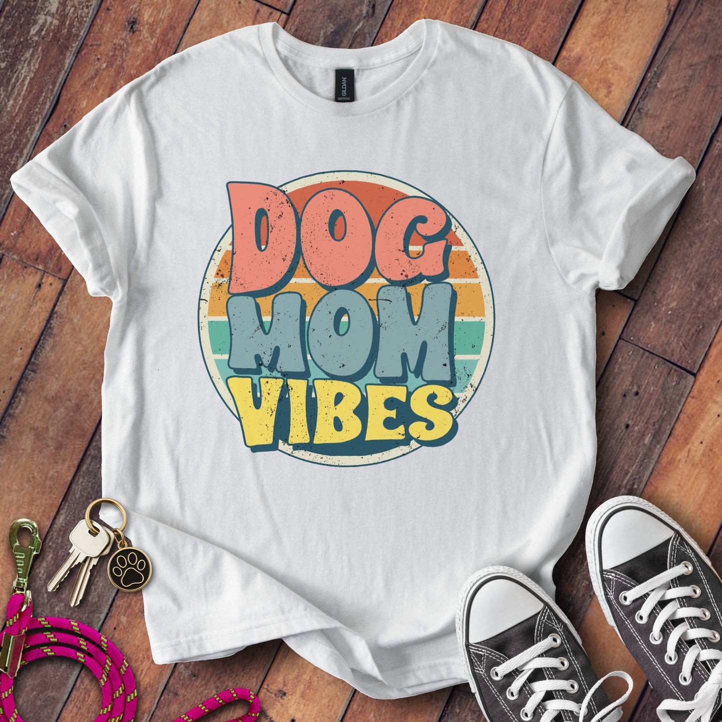 Dog Mom Vibes Graphic Tee Shirt product