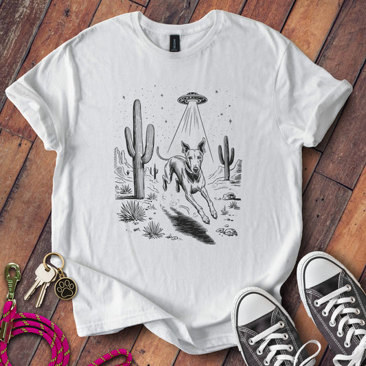 Alien Abduction Dog Print Graphic Tee Clothing product