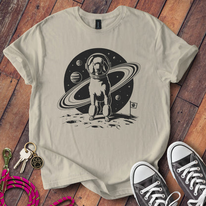 Space Dog with Planet Background T-shirt product type