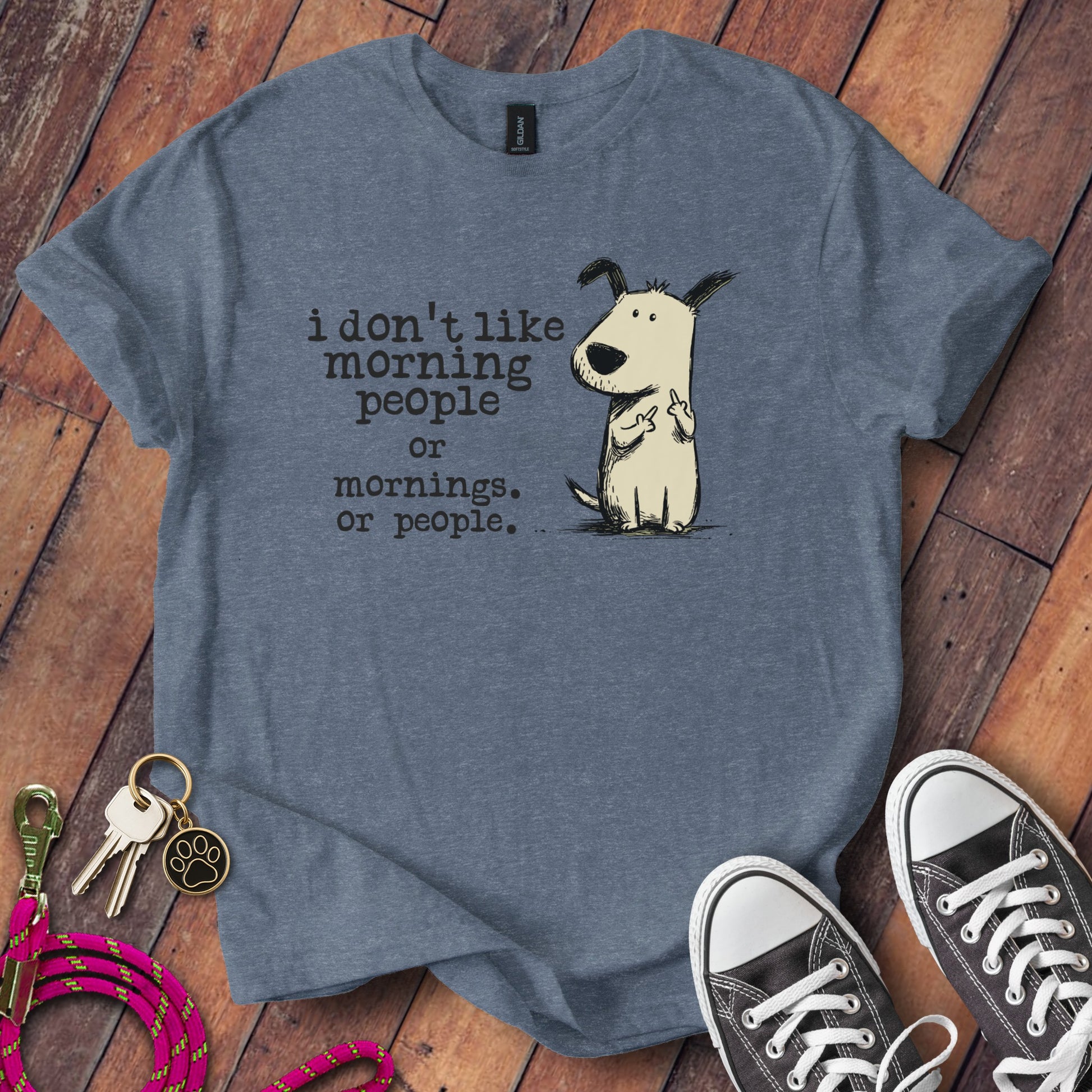 I Don't Like Morning People Funny Dog T-shirt product type
