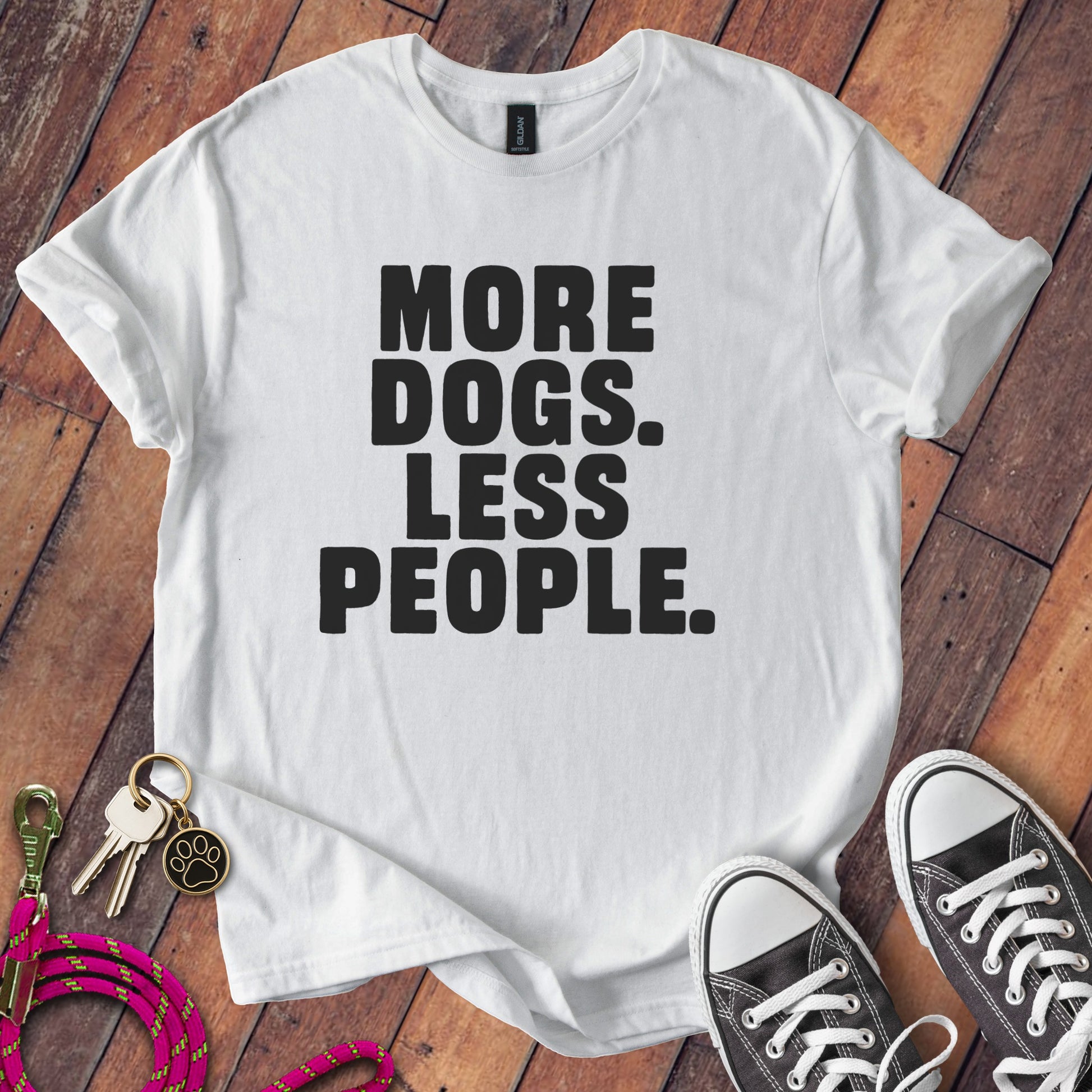 More Dogs Less People Letter Print Shirt product
