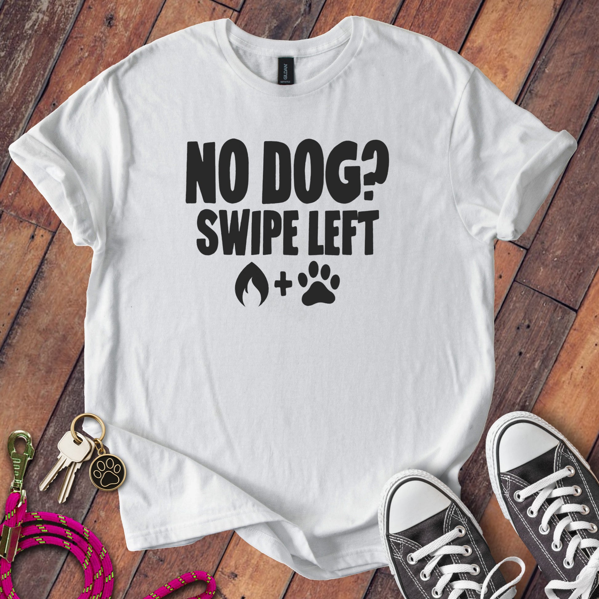 No Dog Swipe Left Graphic Printed T-shirt product type