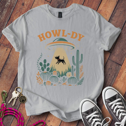 Howl-Dy UFO Dog Cactus Scene T-Shirt product