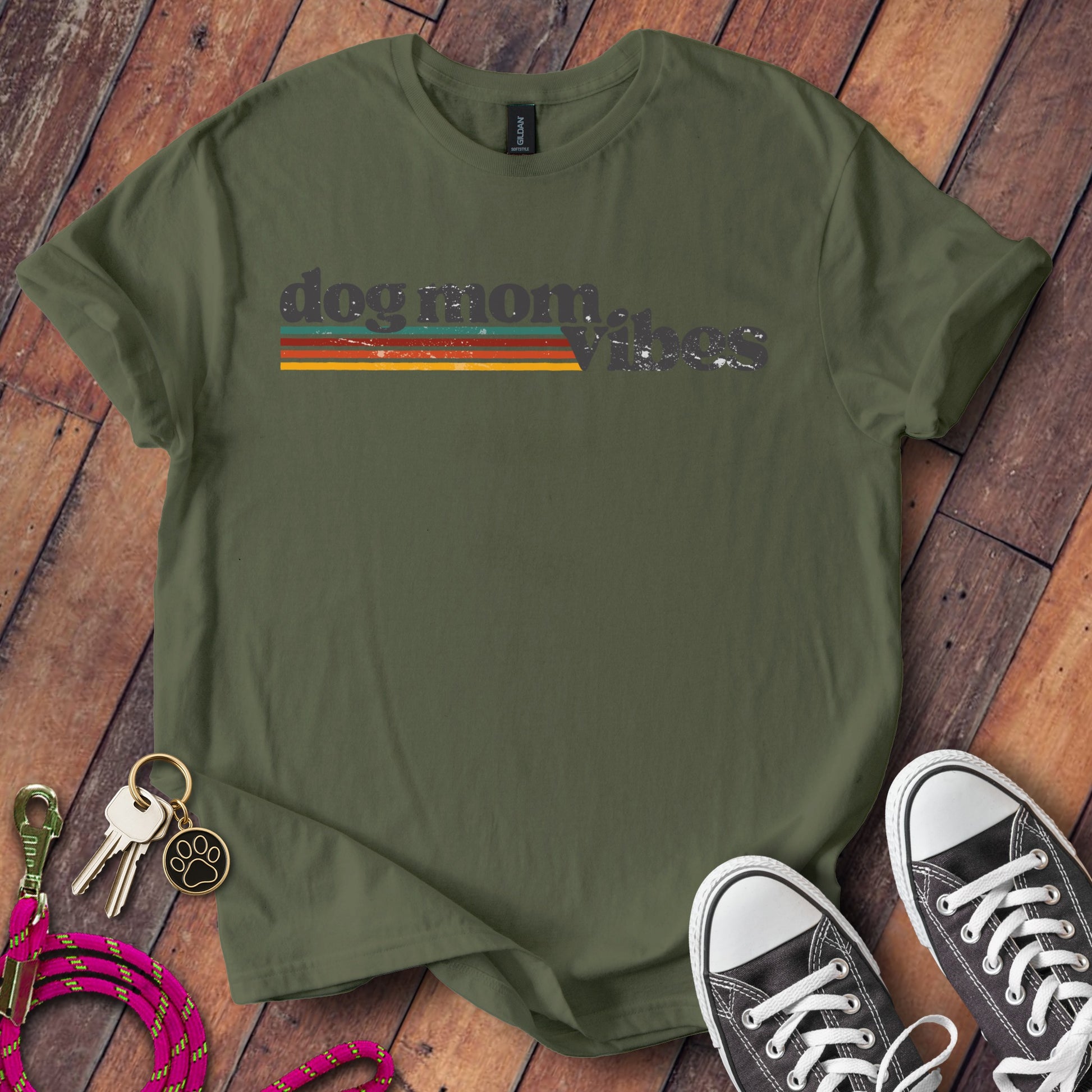 Dog Mom Vibes Graphic T-Shirt Casual Product