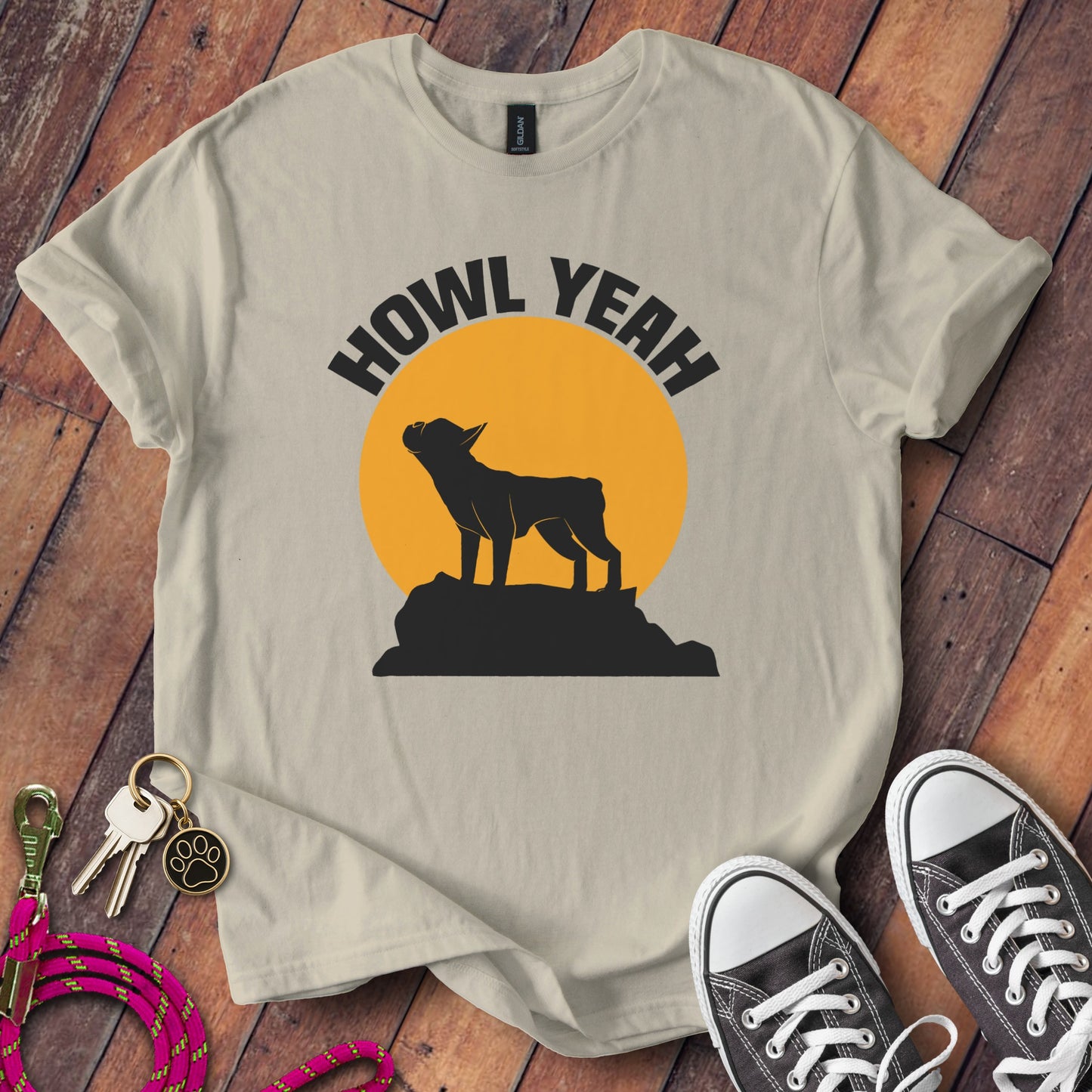Howl Yeah Wolf Silhouette Graphic T-Shirt product type