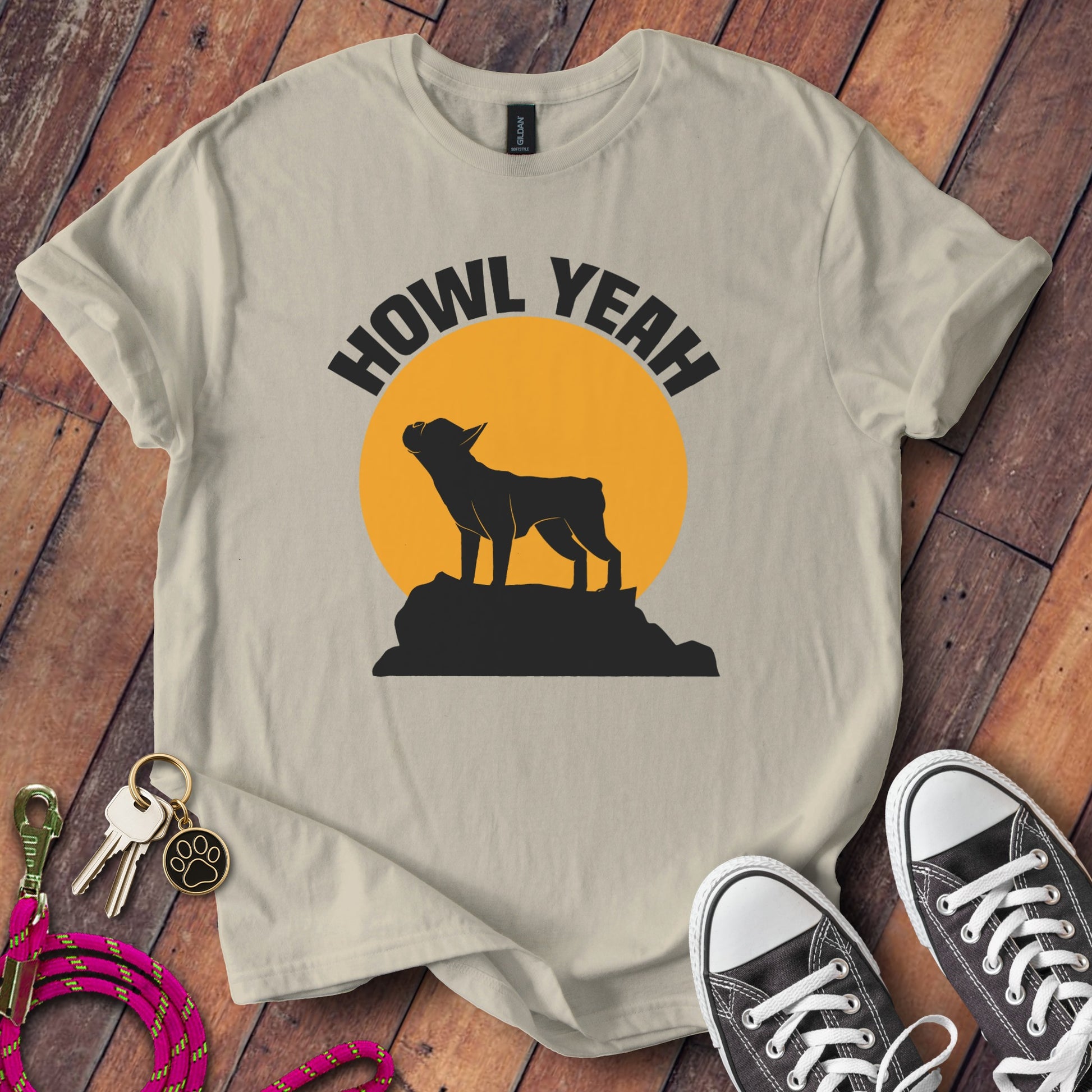 Howl Yeah Wolf Silhouette Graphic T-Shirt product type