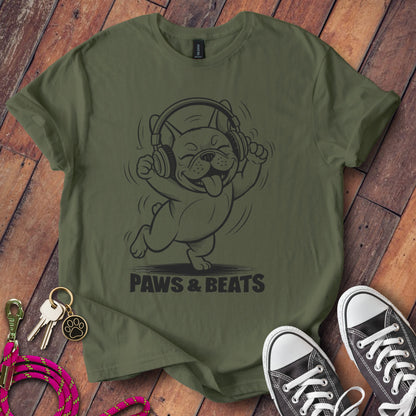 Paws and Beats Dog with Headphones Graphic Shirt product