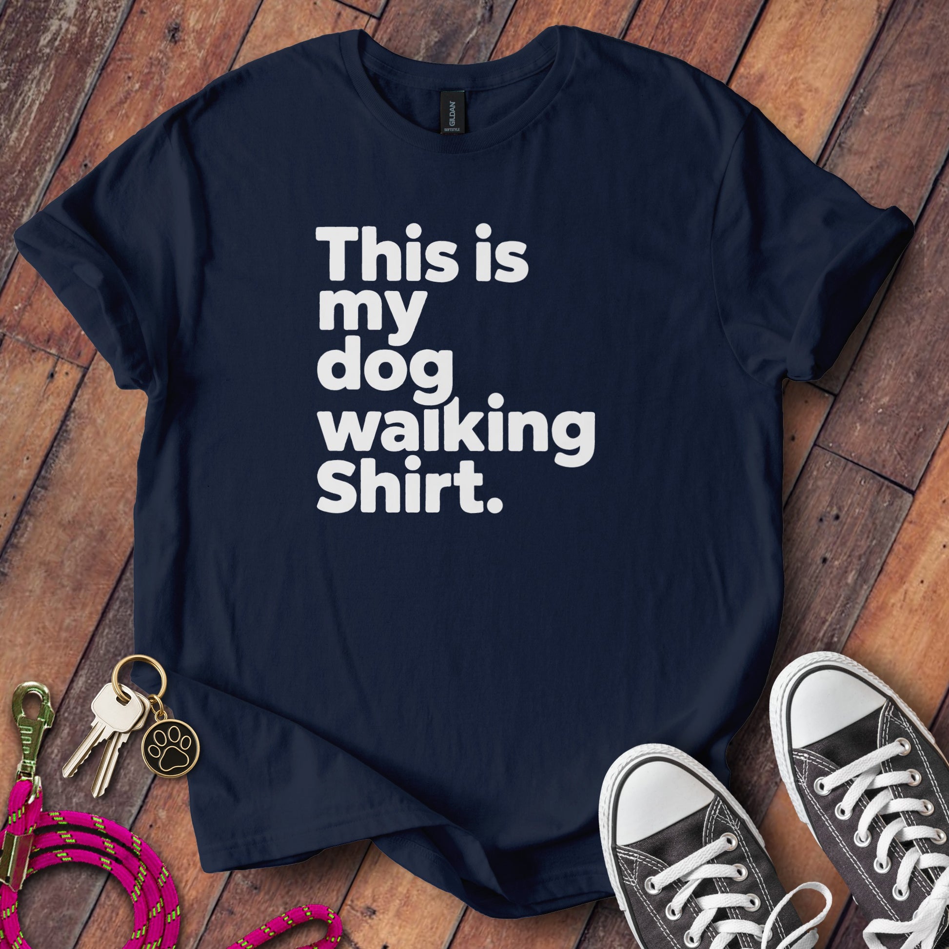 This is my dog walking Shirt message on T-shirt product type