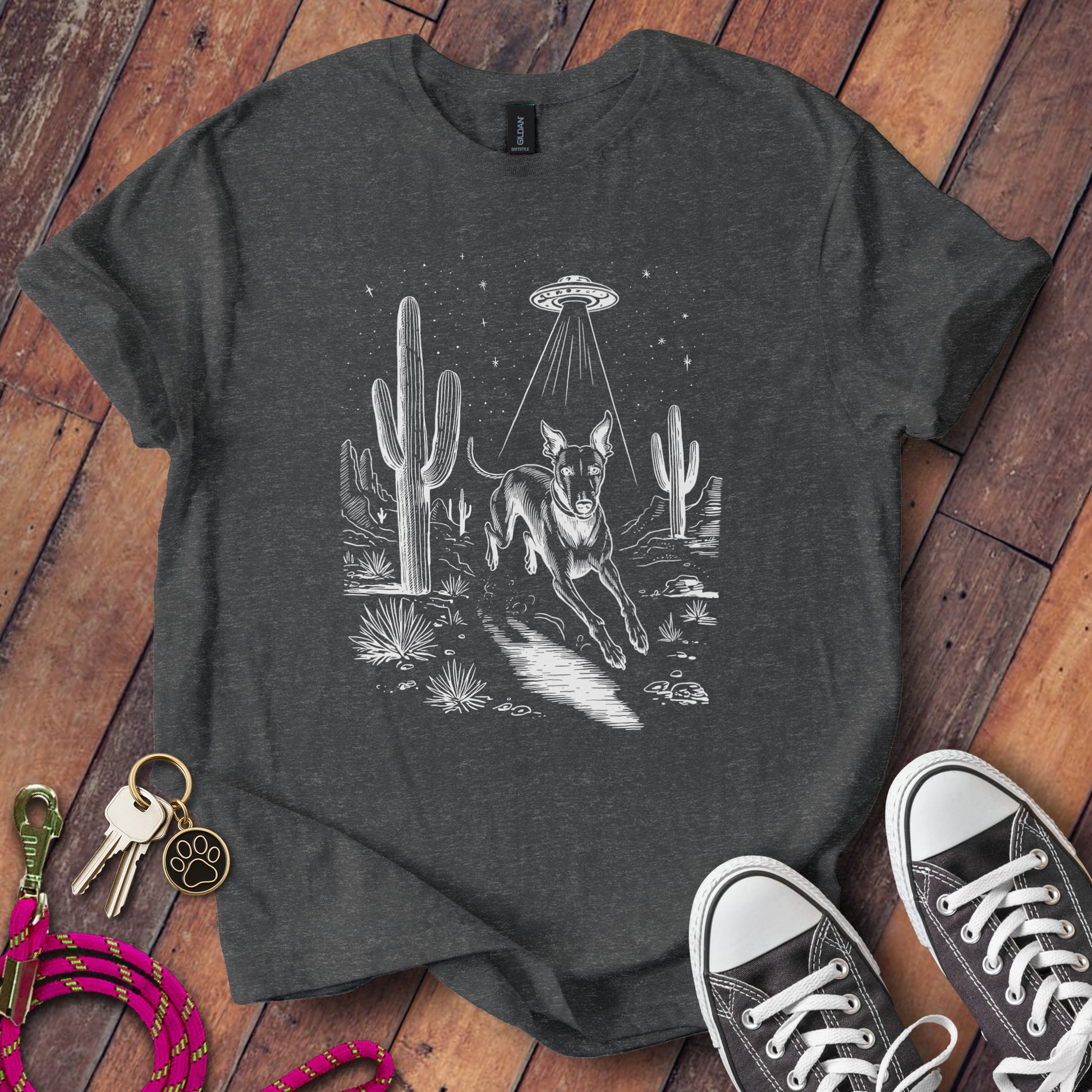 Vintage UFO Cactus Dog Unisex Casual Graphic product type