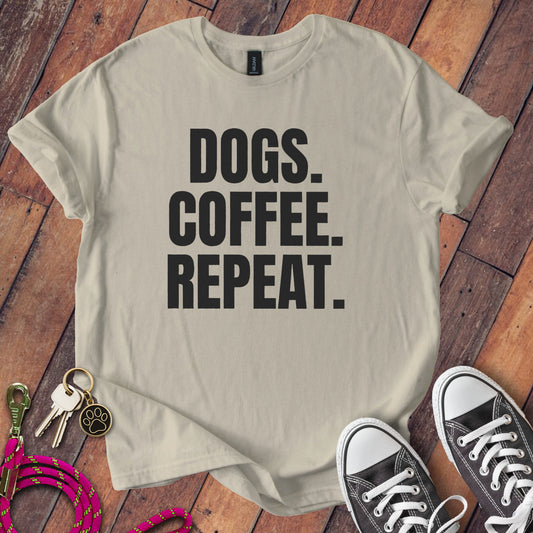 Funny Dogs Coffee Repeat T-shirt casual wear product type